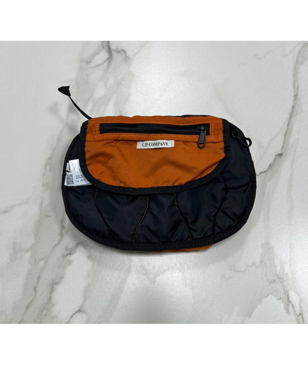 CP COMPANY Оранжевая тканевая сумка на плечо, фото 3