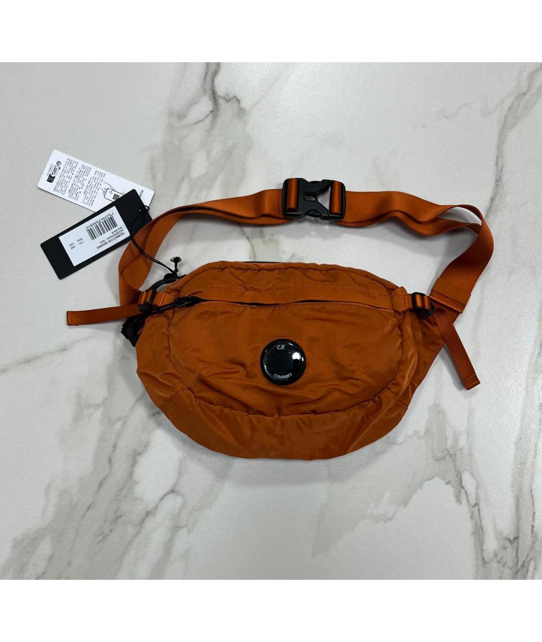 CP COMPANY Оранжевая тканевая сумка на плечо, фото 6