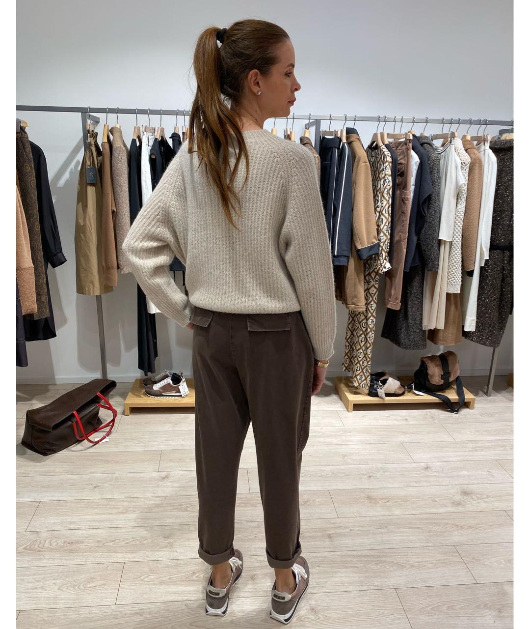 PESERICO Бежевый шерстяной джемпер / свитер, фото 3