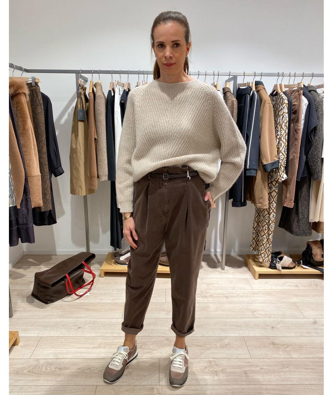 PESERICO Бежевый шерстяной джемпер / свитер, фото 2