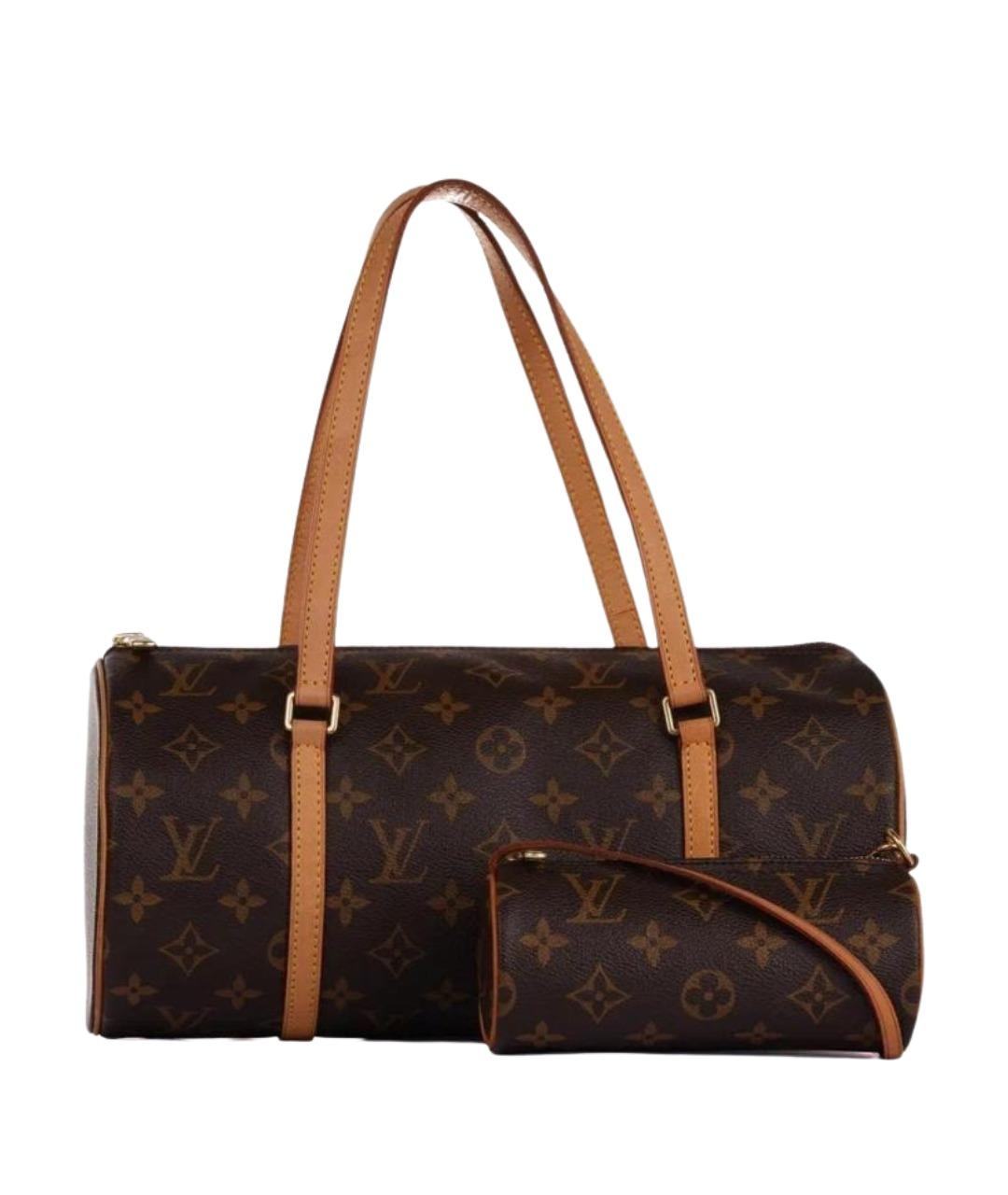 LOUIS VUITTON Коричневая кожаная сумка с короткими ручками, фото 1