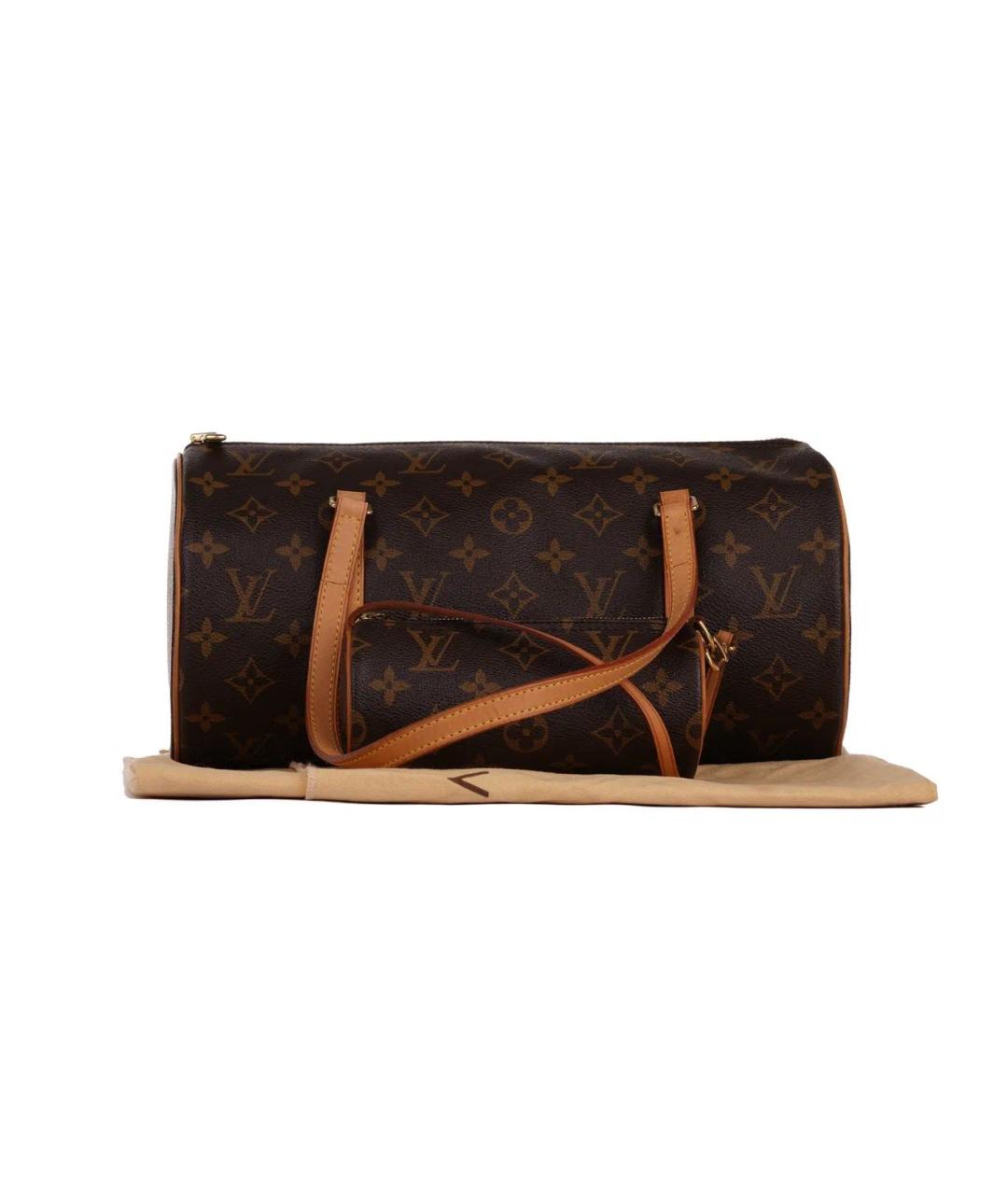 LOUIS VUITTON Коричневая кожаная сумка с короткими ручками, фото 2