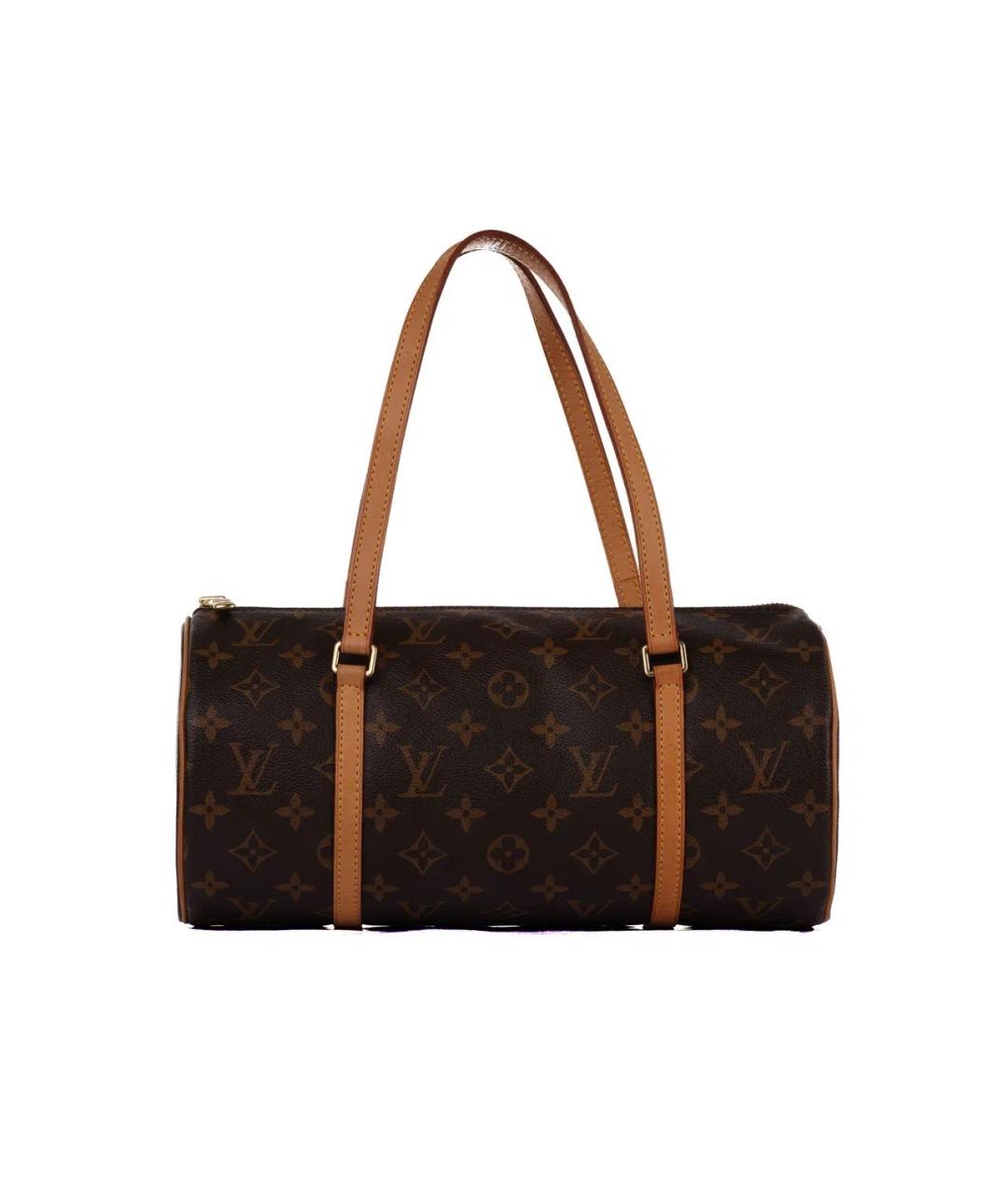 LOUIS VUITTON Коричневая кожаная сумка с короткими ручками, фото 3