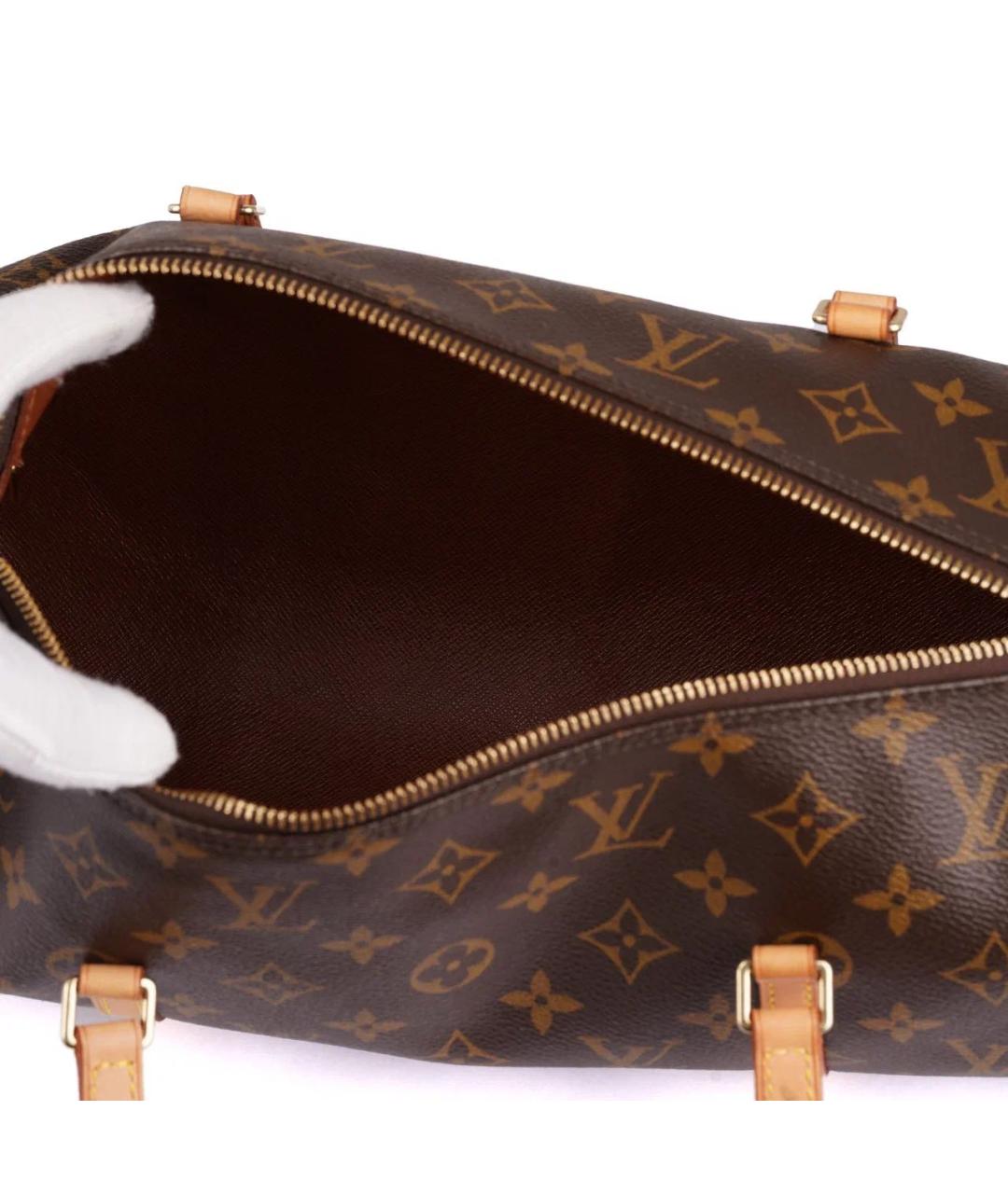 LOUIS VUITTON Коричневая кожаная сумка с короткими ручками, фото 8