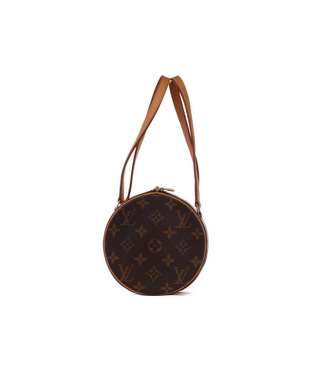 LOUIS VUITTON Коричневая кожаная сумка с короткими ручками, фото 6