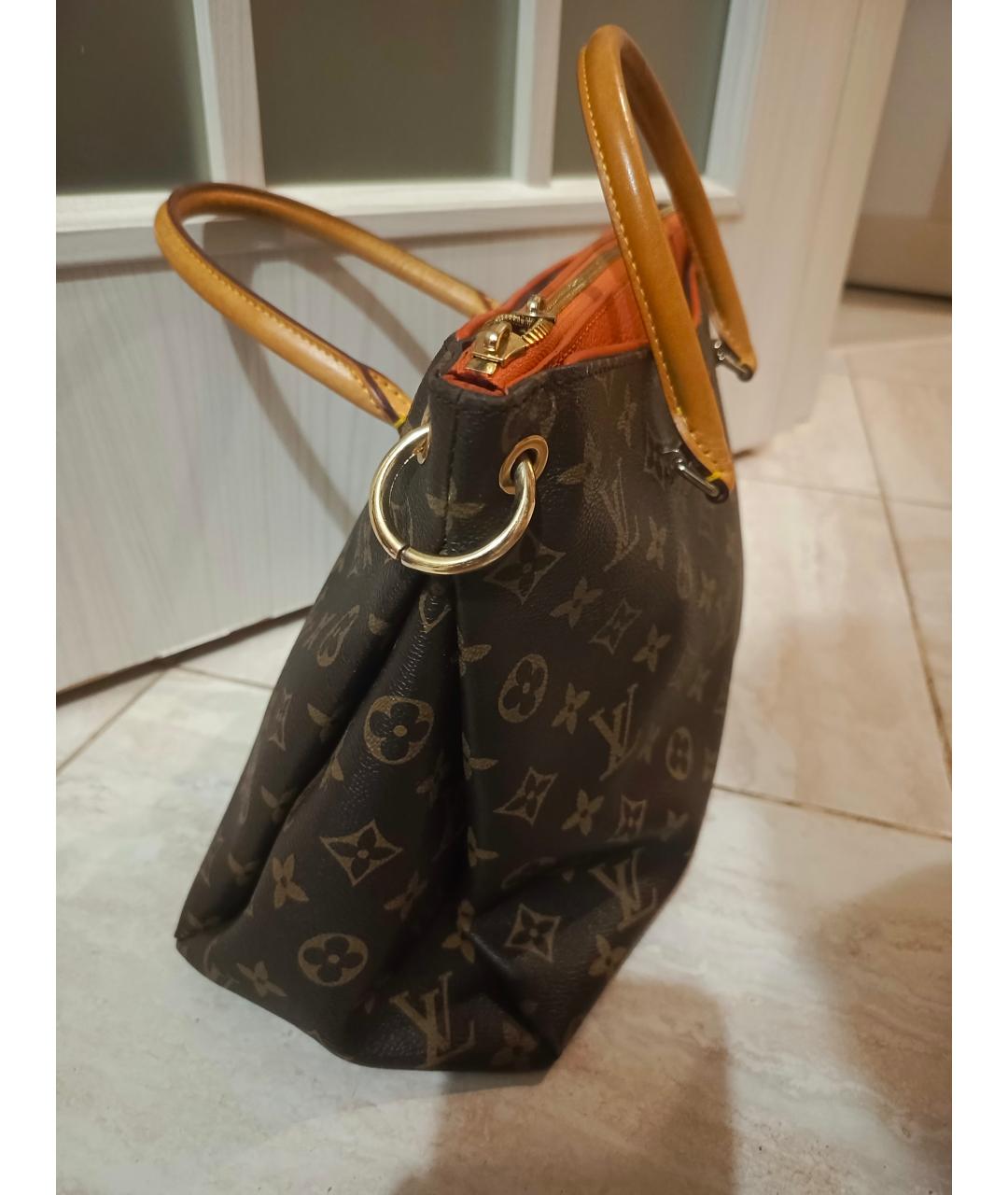 LOUIS VUITTON Коричневая бархатная сумка с короткими ручками, фото 2