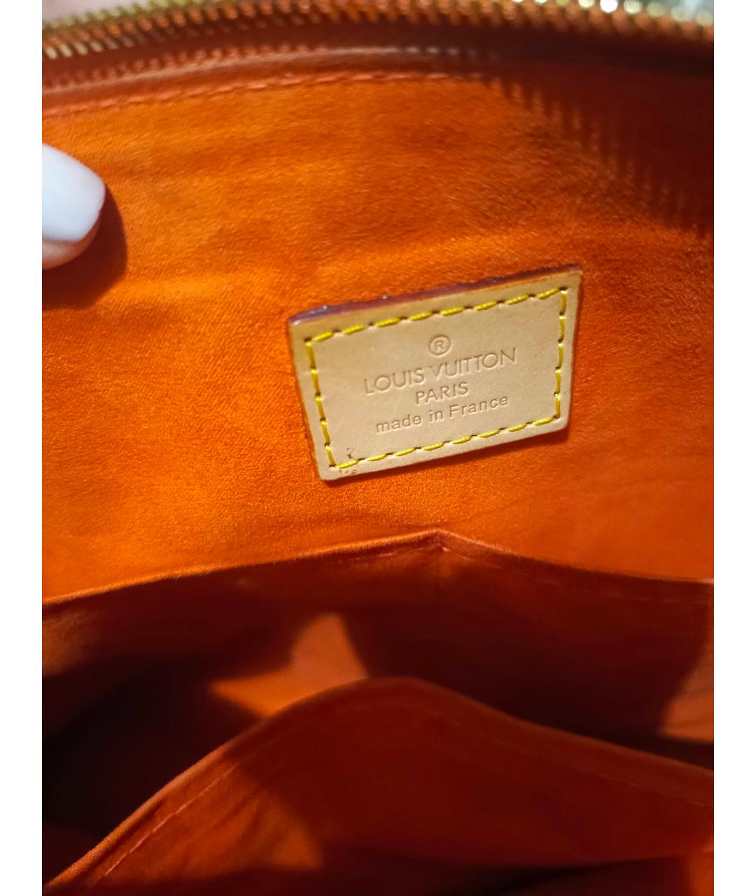 LOUIS VUITTON Коричневая бархатная сумка с короткими ручками, фото 3