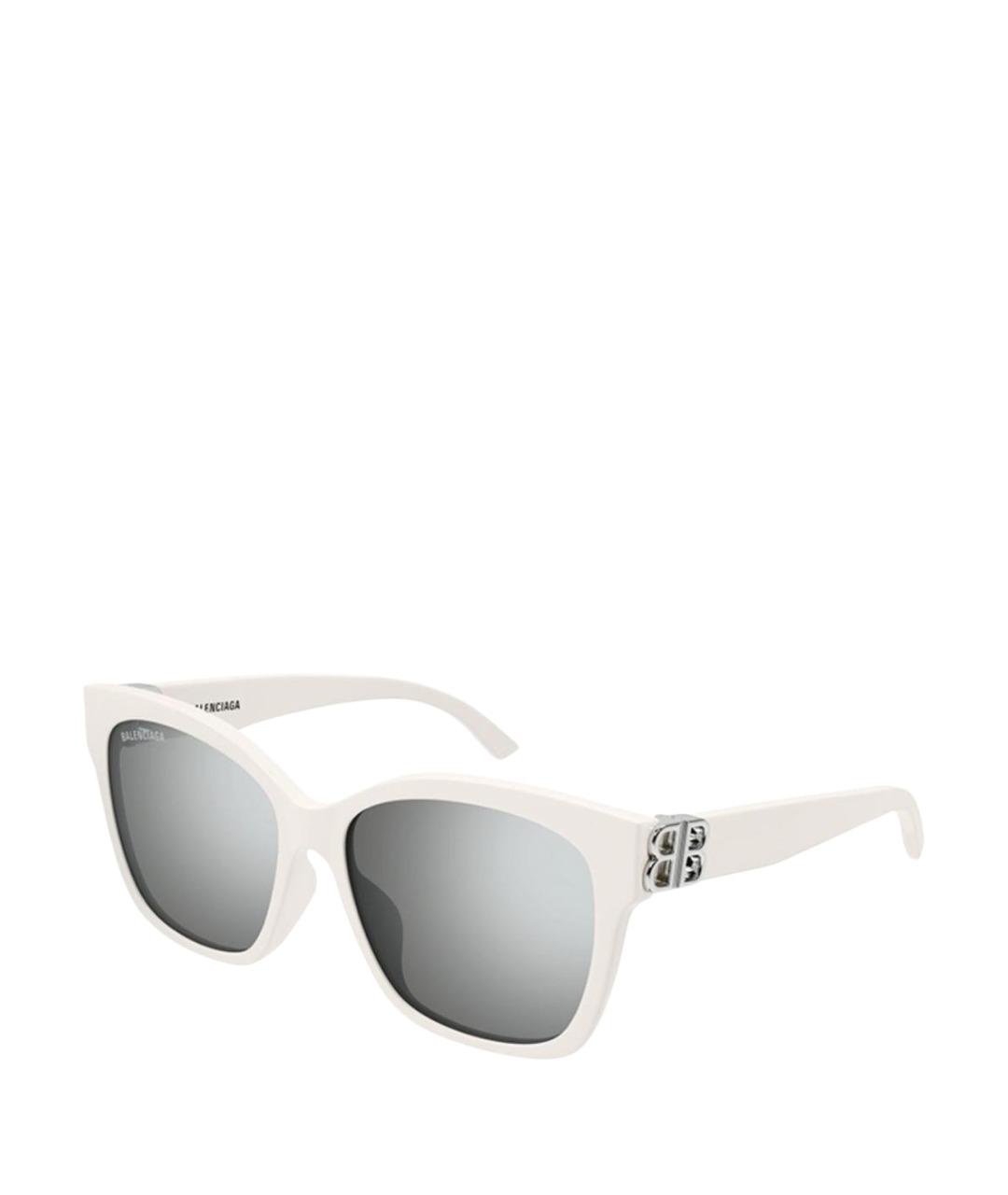 BALENCIAGA Белые пластиковые солнцезащитные очки, фото 1