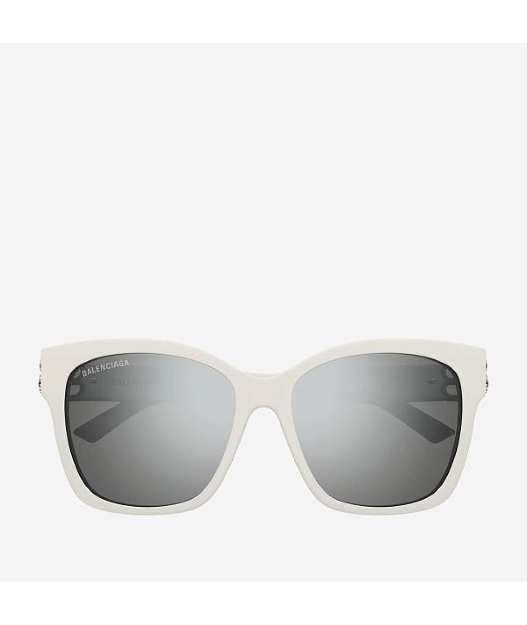 BALENCIAGA Белые пластиковые солнцезащитные очки, фото 2
