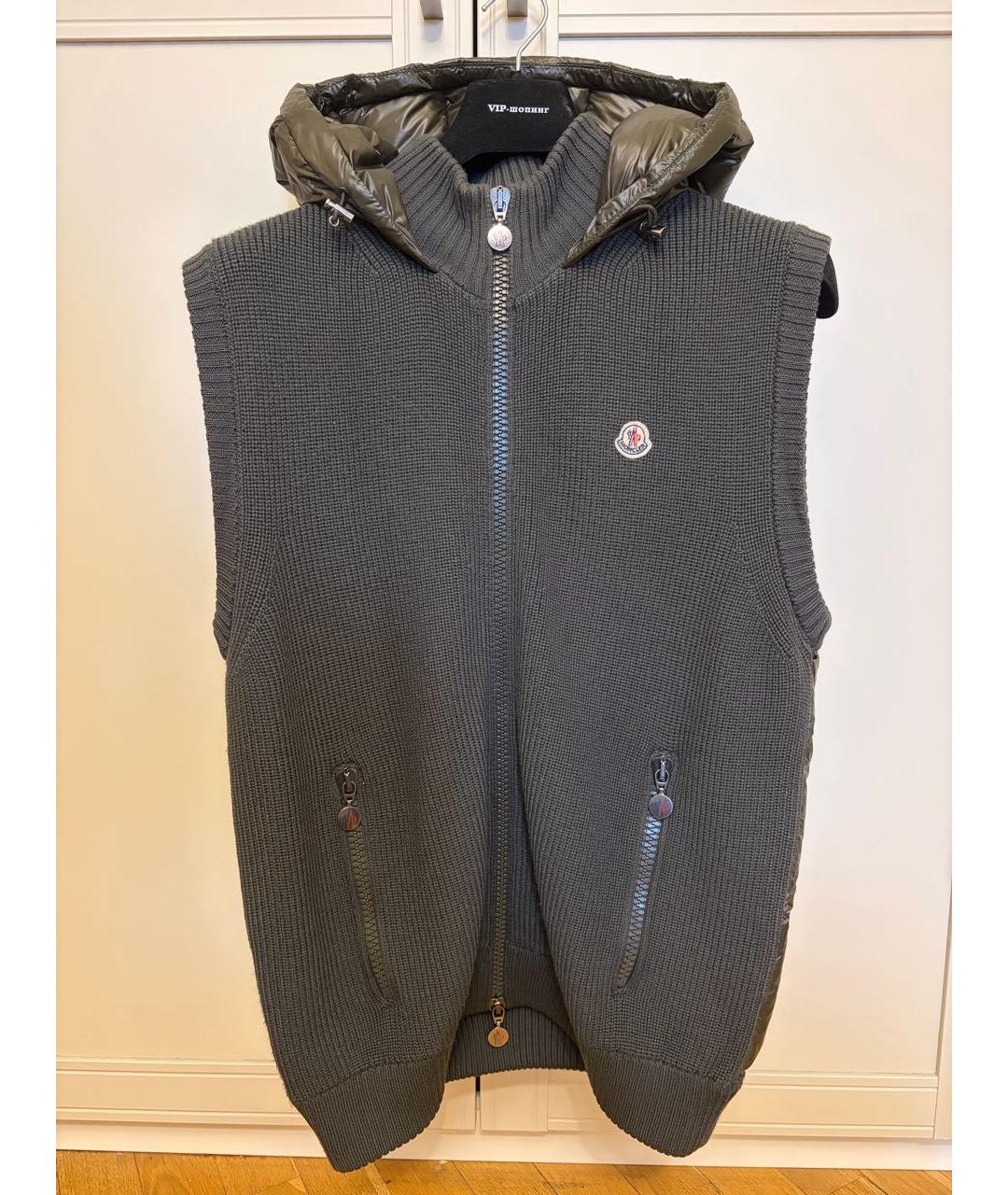 MONCLER Хаки жилет, фото 9
