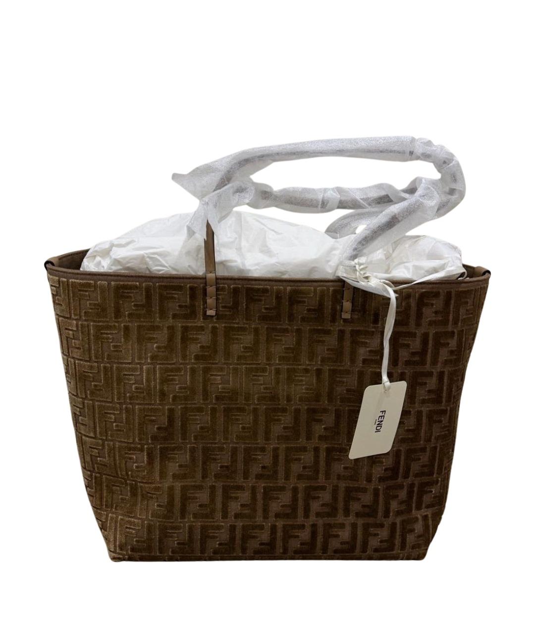 FENDI Коричневая сумка с короткими ручками, фото 1