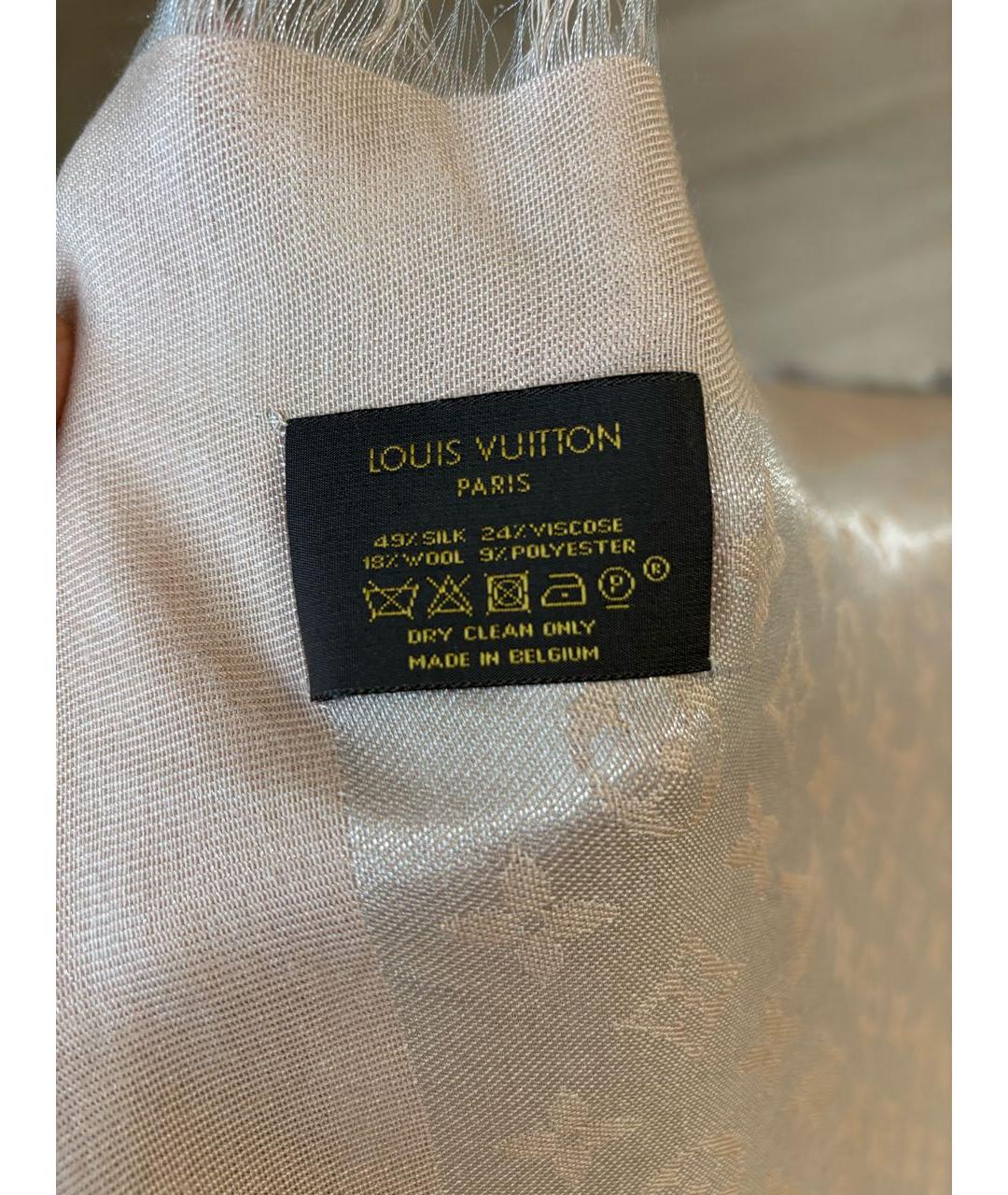 LOUIS VUITTON Коралловый шерстяной платок, фото 4