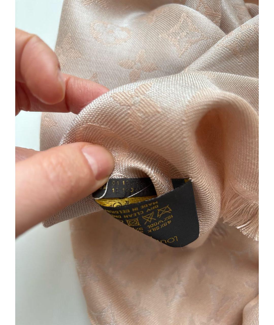 LOUIS VUITTON Коралловый шерстяной платок, фото 5