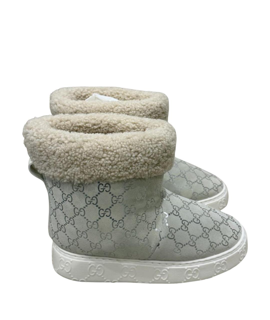 GUCCI Бежевые замшевые полусапоги, фото 1