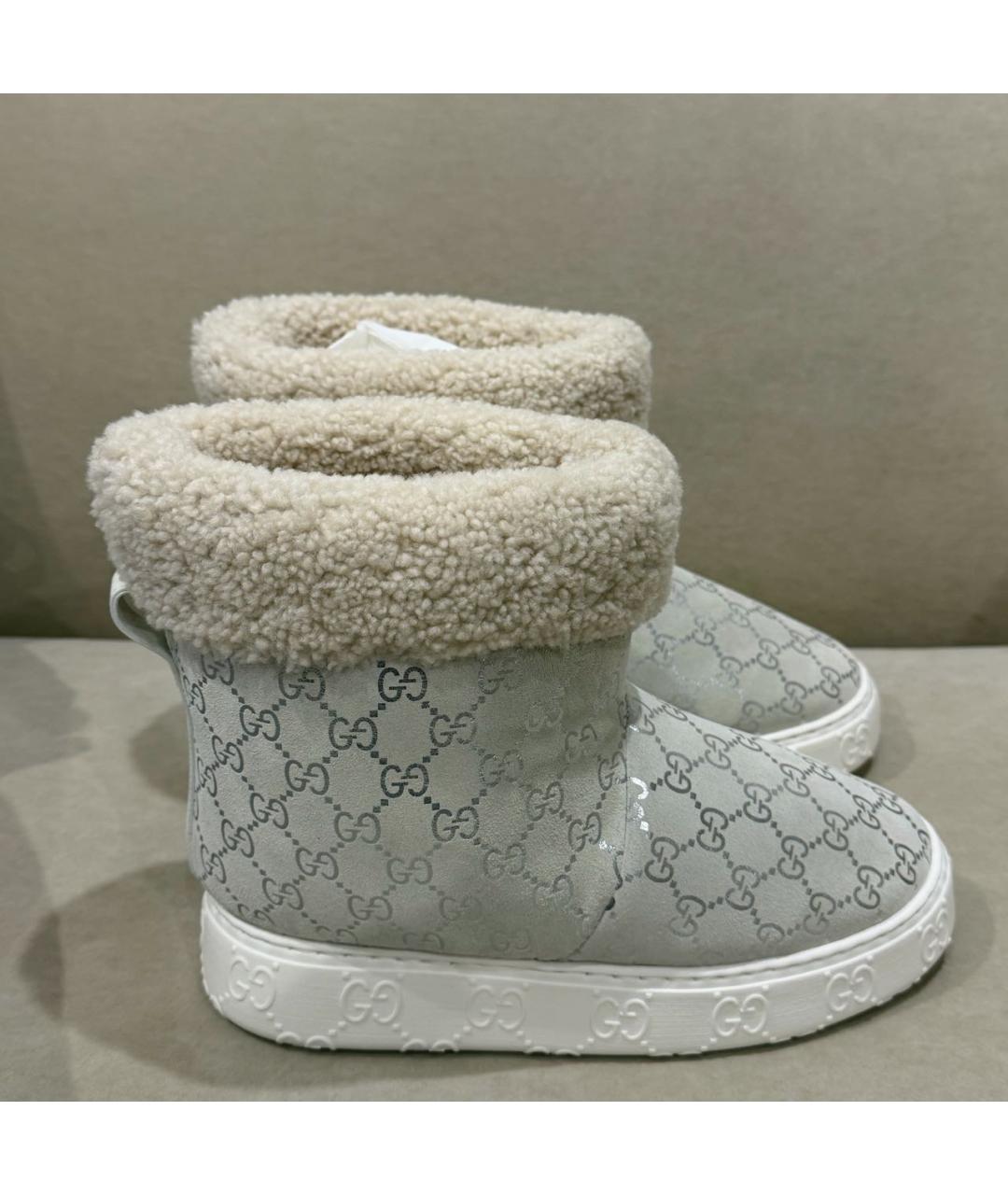 GUCCI Бежевые замшевые полусапоги, фото 6