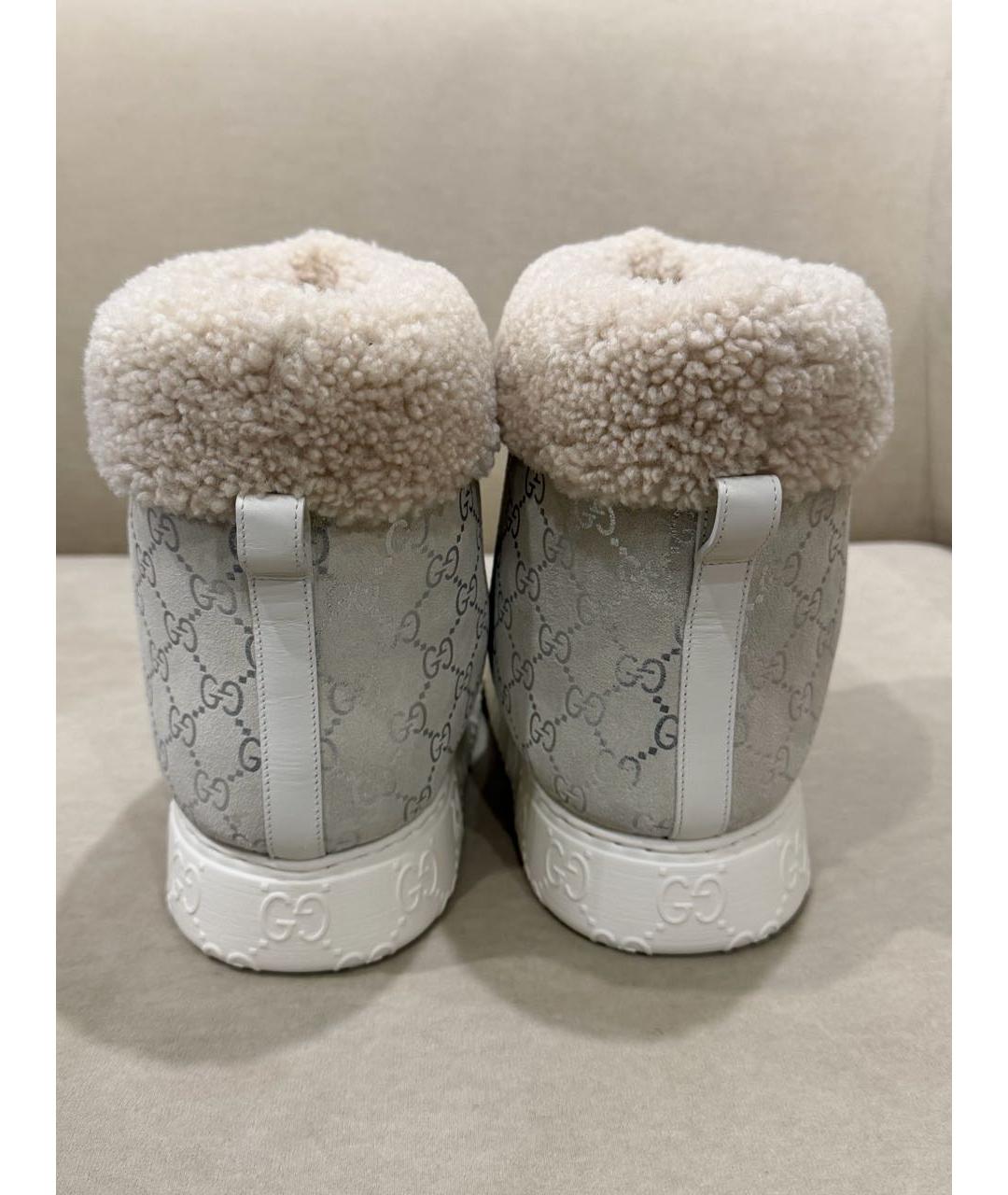 GUCCI Бежевые замшевые полусапоги, фото 4