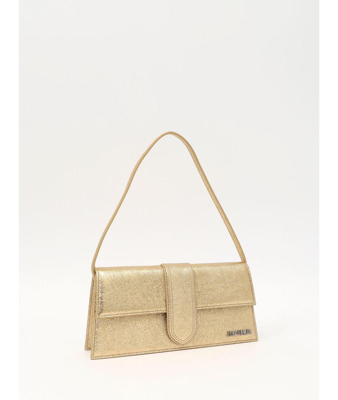 JACQUEMUS Золотая кожаная сумка через плечо, фото 3