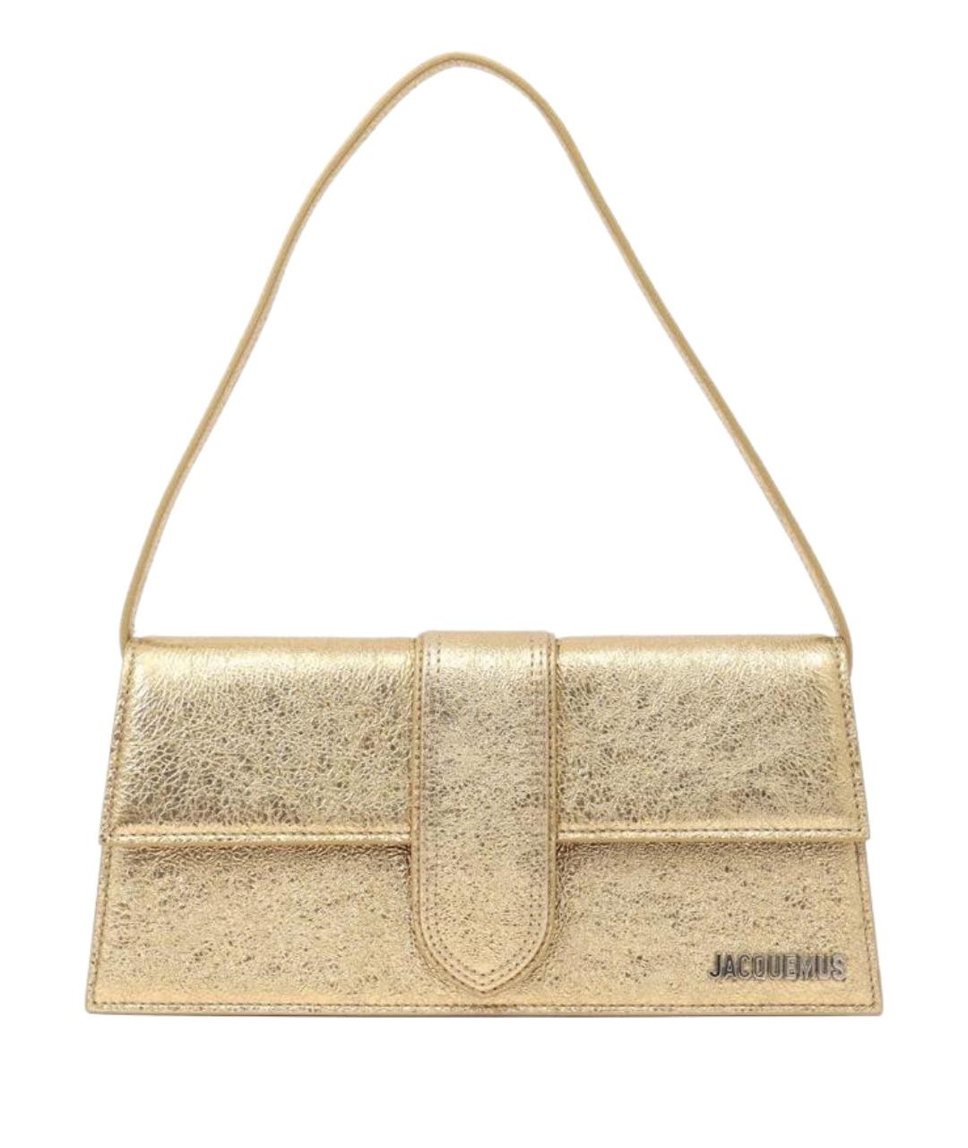 JACQUEMUS Золотая кожаная сумка через плечо, фото 1