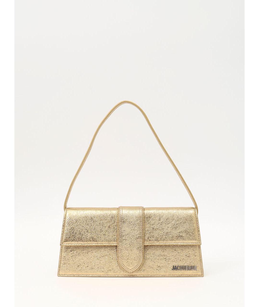 JACQUEMUS Золотая кожаная сумка через плечо, фото 6