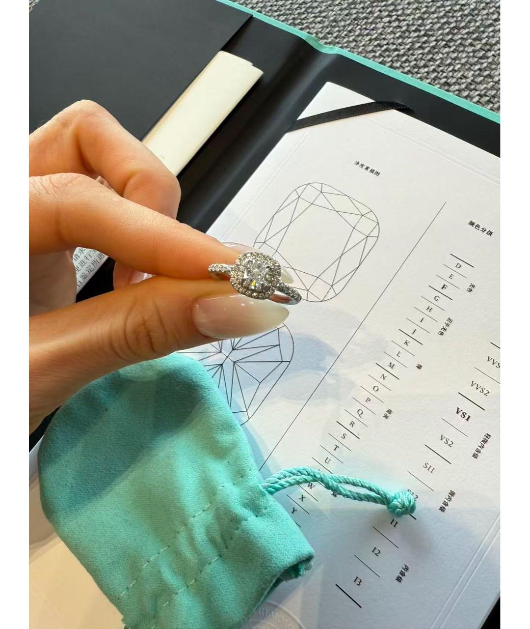 TIFFANY&CO Серебряное платиновое кольцо, фото 6