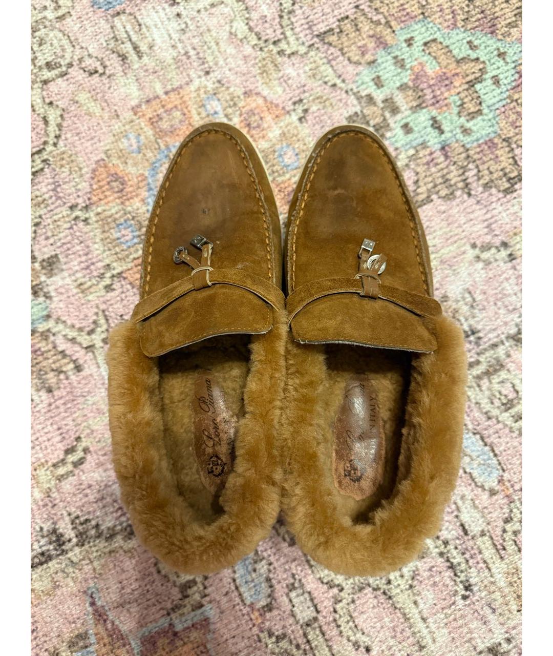 LORO PIANA Коричневые замшевые лоферы, фото 3