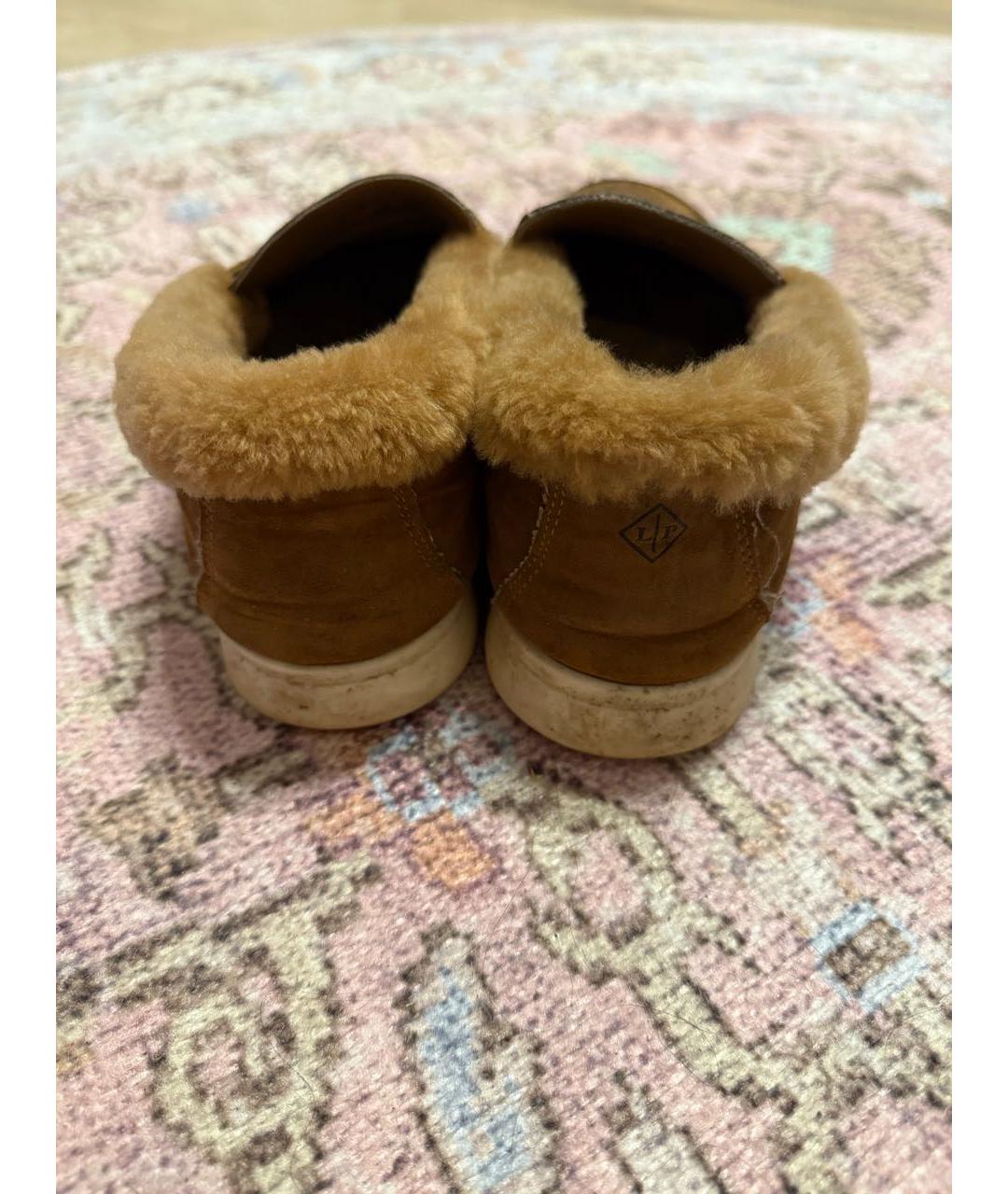 LORO PIANA Коричневые замшевые лоферы, фото 4