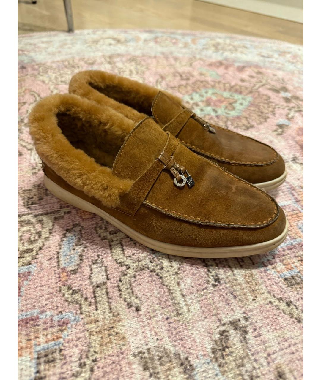 LORO PIANA Коричневые замшевые лоферы, фото 5