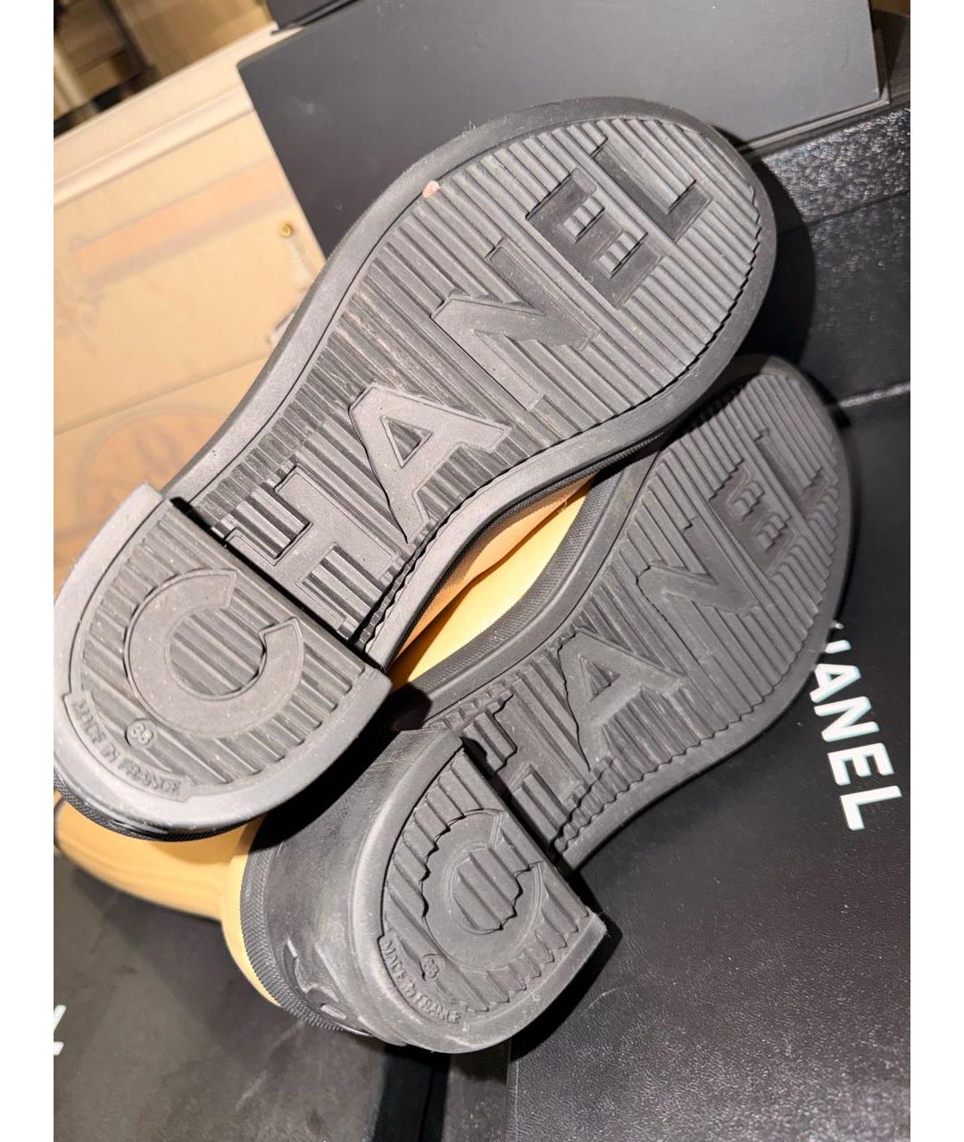 CHANEL Бежевые резиновые сапоги, фото 5