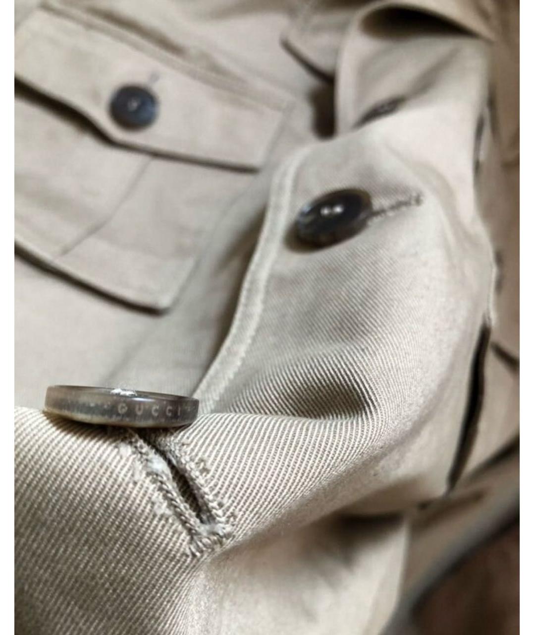 GUCCI Бежевая хлопковая куртка, фото 4