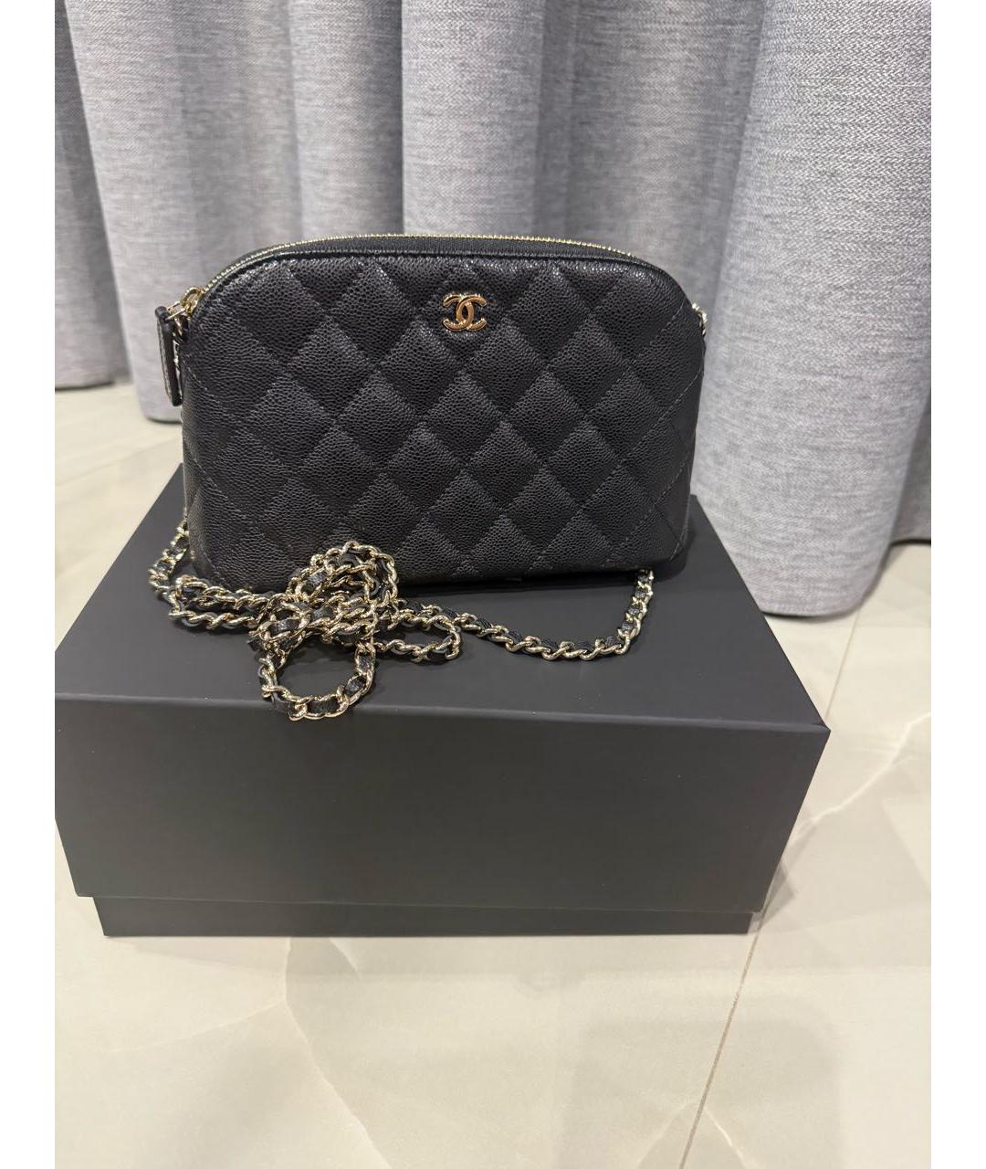 CHANEL Черная кожаная сумка через плечо, фото 7