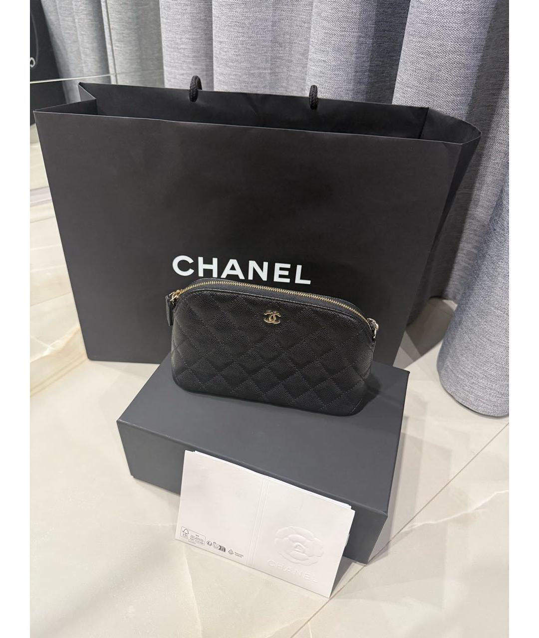 CHANEL Черная кожаная сумка через плечо, фото 5