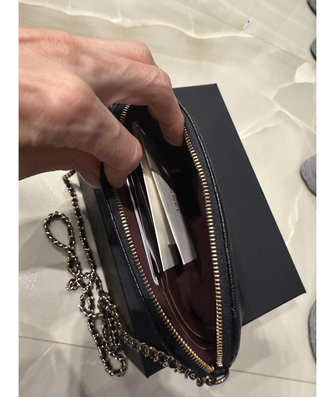 CHANEL Черная кожаная сумка через плечо, фото 4