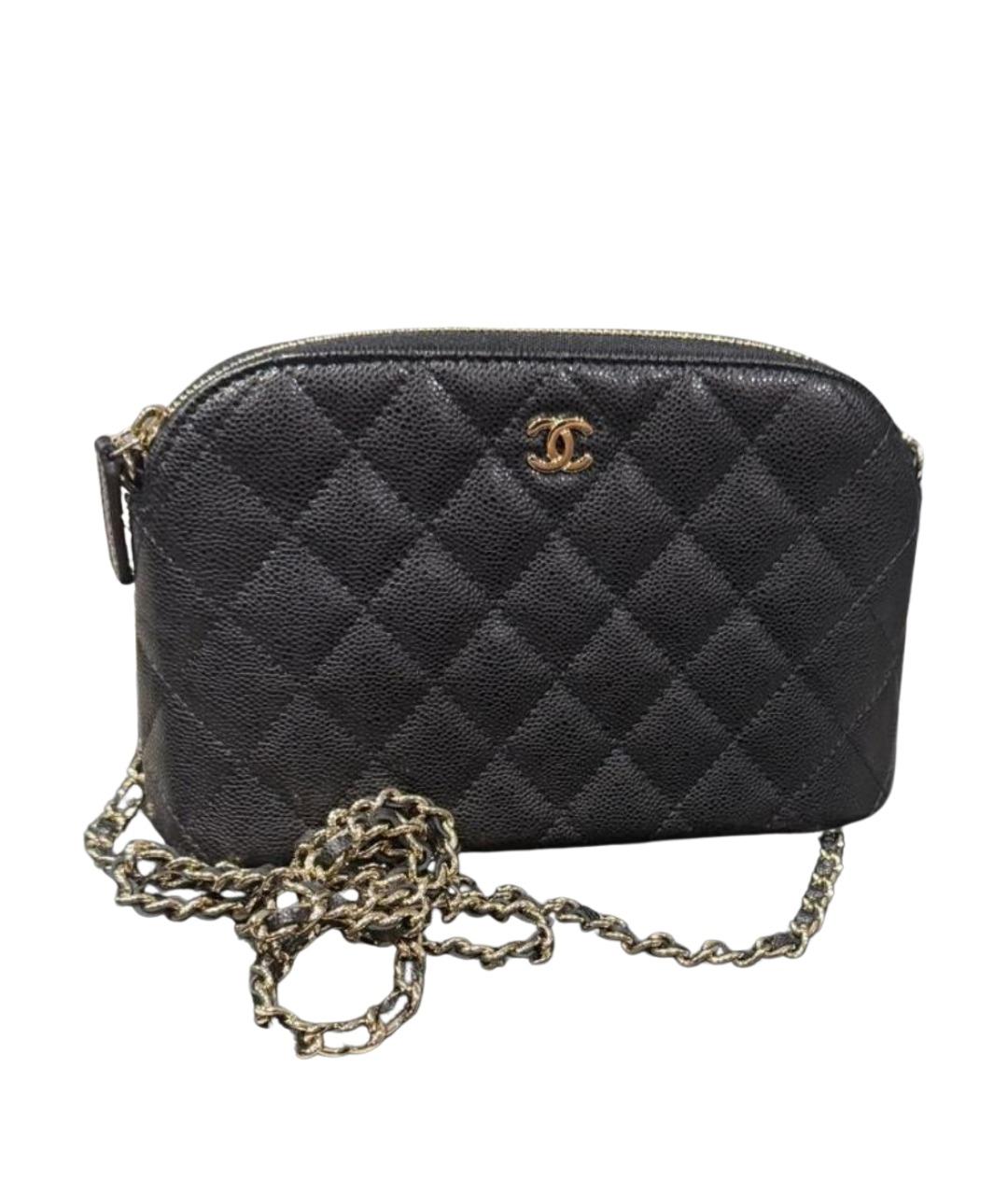 CHANEL Черная кожаная сумка через плечо, фото 1