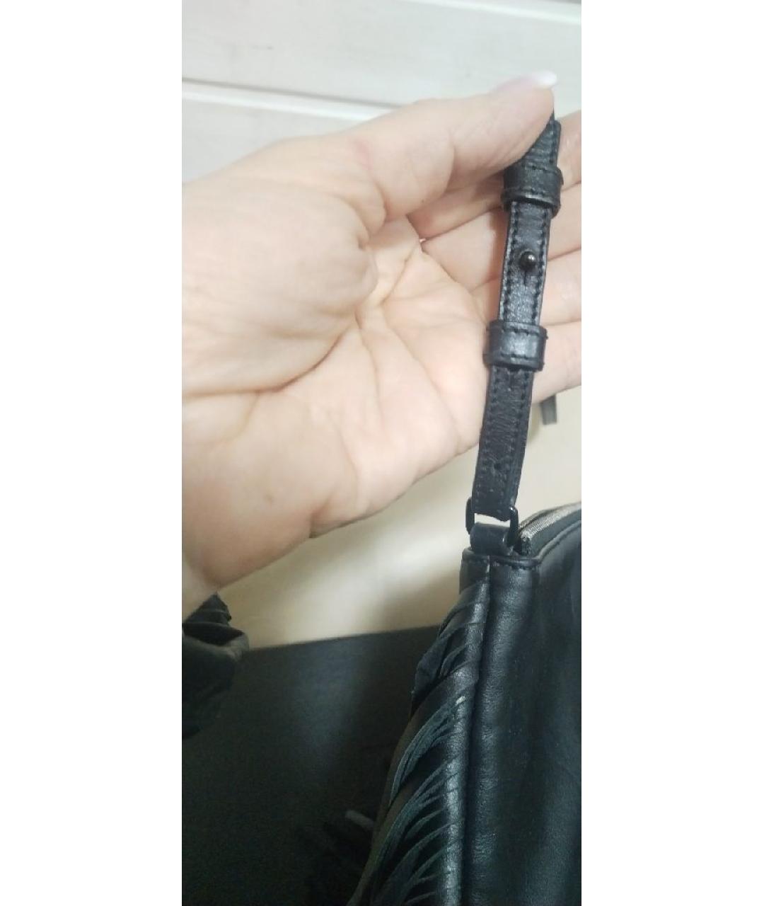 SAINT LAURENT Черная кожаная сумка через плечо, фото 3