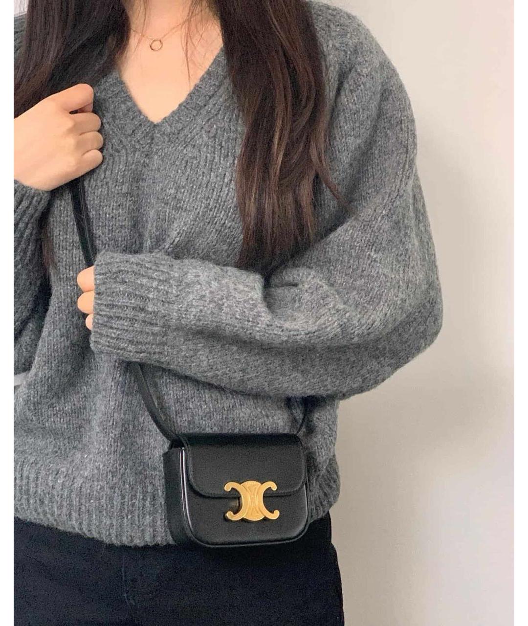 CELINE Черная кожаная сумка через плечо, фото 5