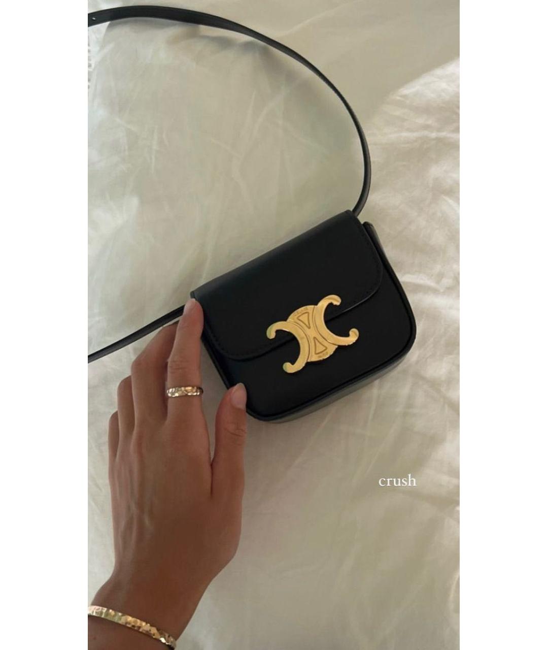 CELINE Черная кожаная сумка через плечо, фото 2