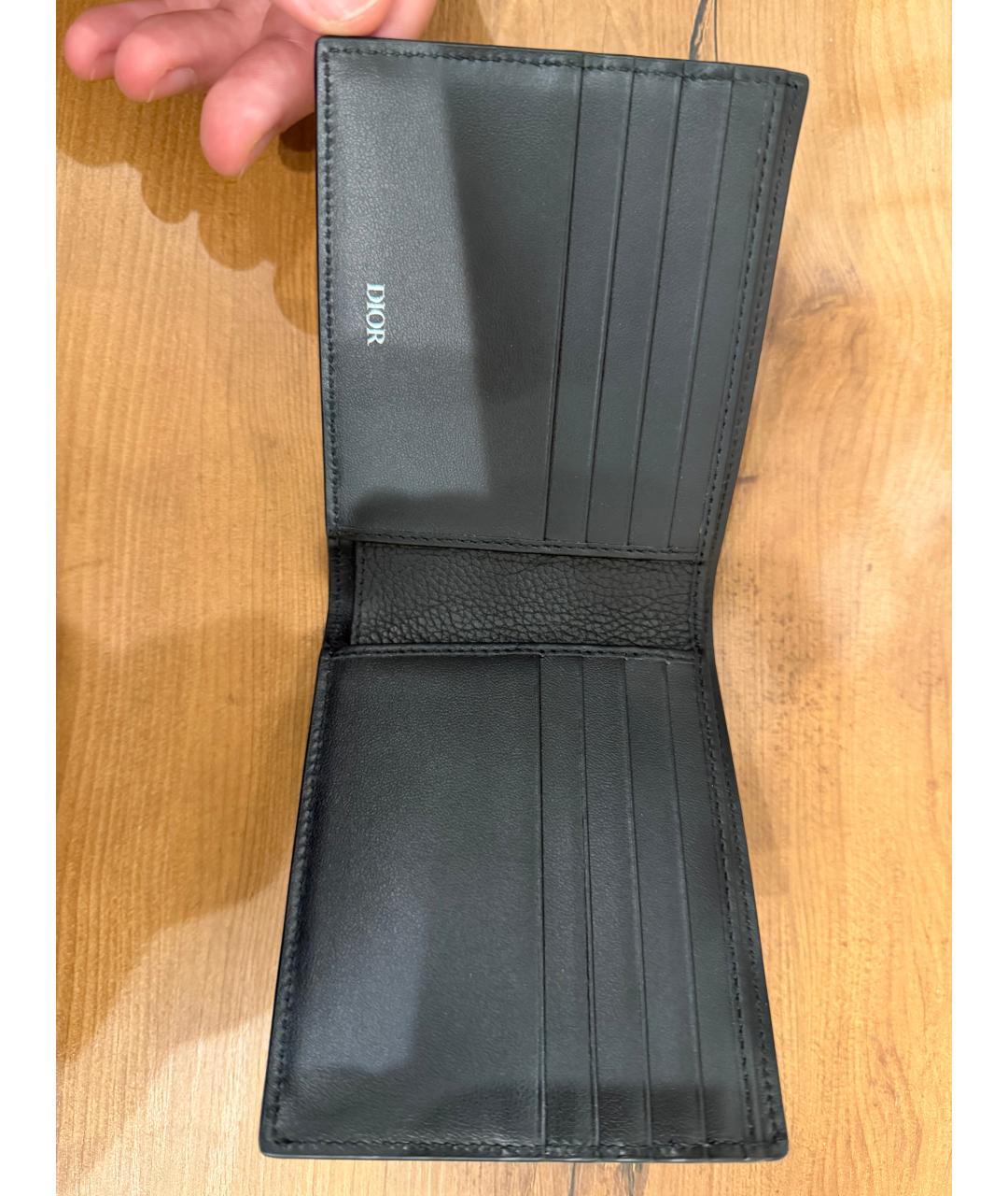 CHRISTIAN DIOR Синий кожаный кошелек, фото 2