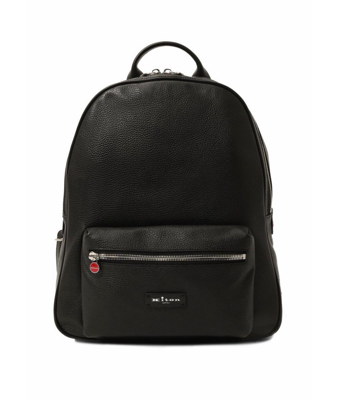 KITON Черный кожаный рюкзак, фото 1