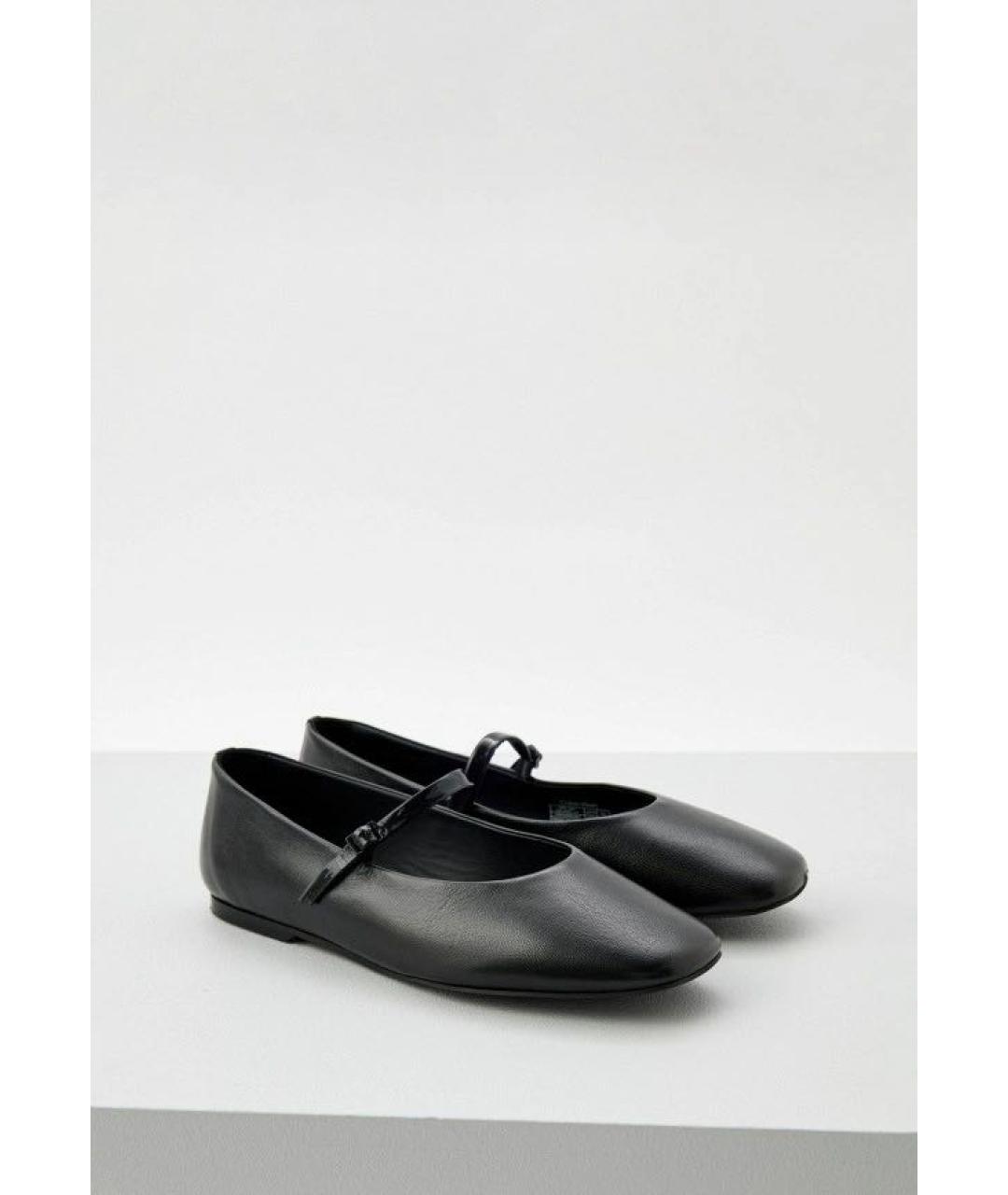 CALVIN KLEIN Черные кожаные балетки, фото 2