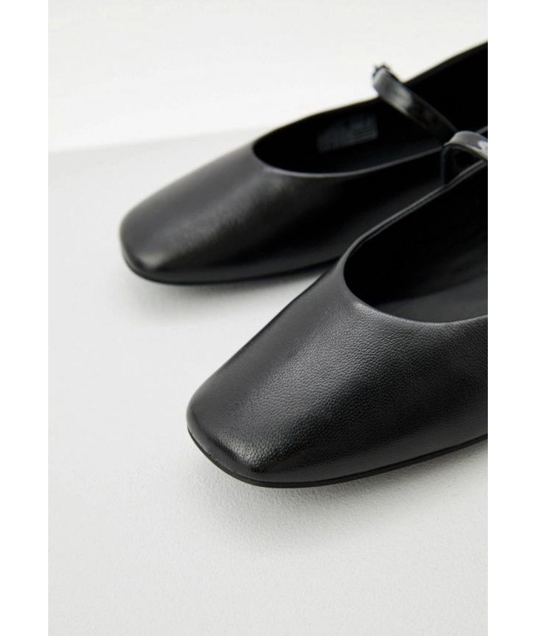 CALVIN KLEIN Черные кожаные балетки, фото 4