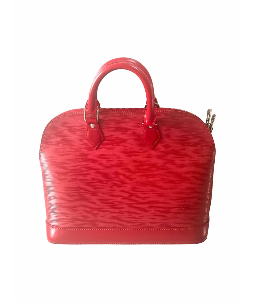 LOUIS VUITTON Красная кожаная сумка с короткими ручками, фото 1
