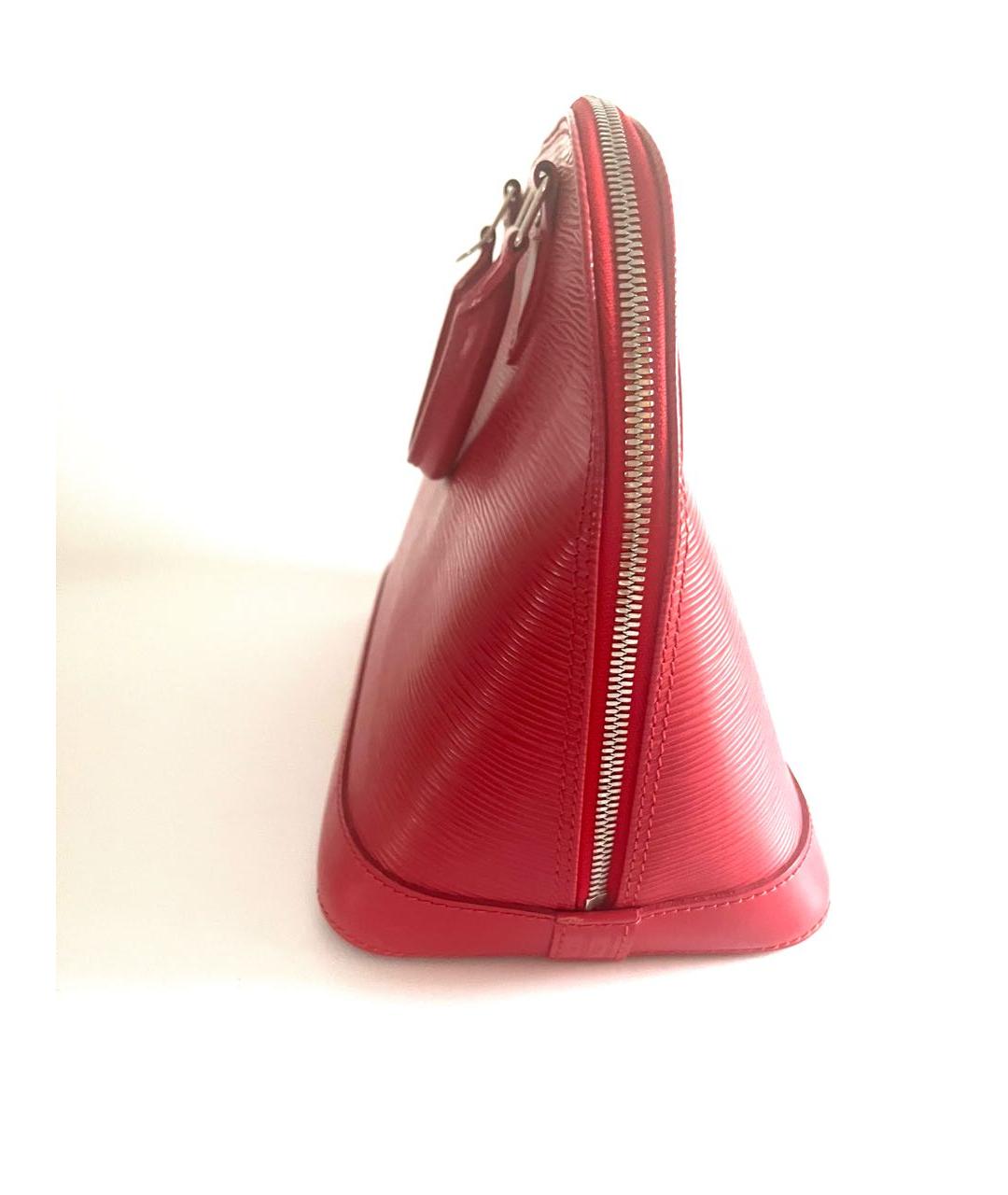 LOUIS VUITTON Красная кожаная сумка с короткими ручками, фото 4