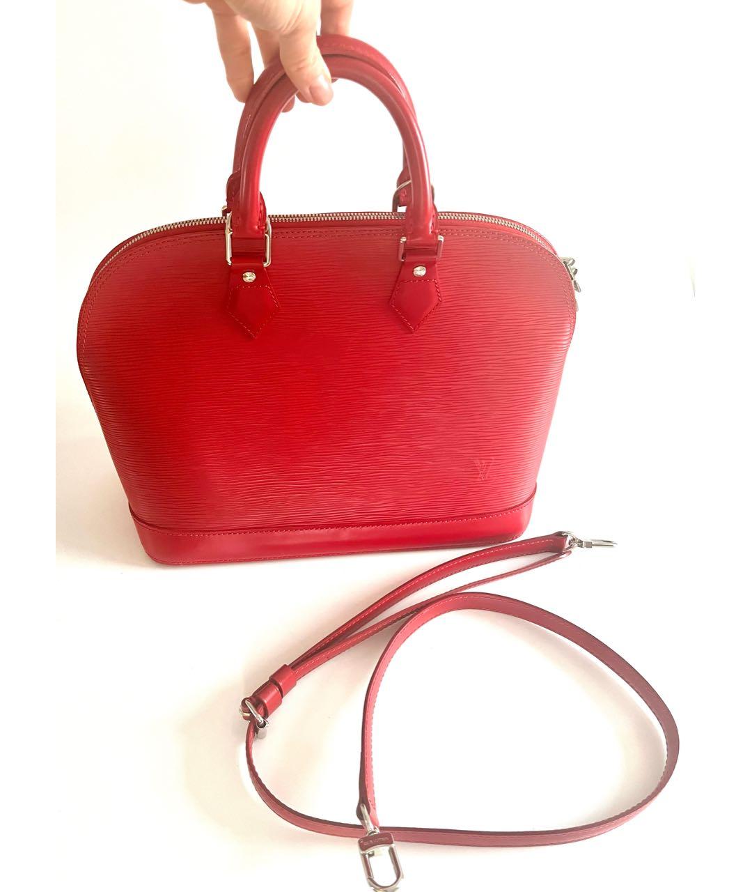 LOUIS VUITTON Красная кожаная сумка с короткими ручками, фото 2