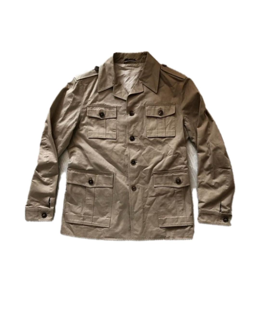 GUCCI Бежевая хлопковая куртка, фото 9