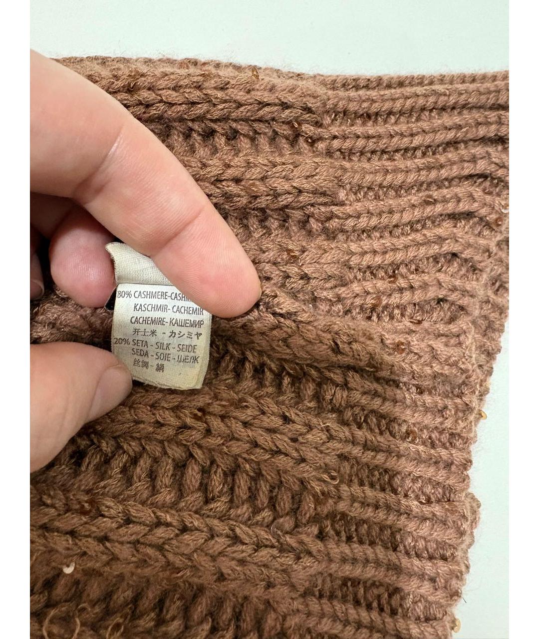 BRUNELLO CUCINELLI Коричневая кашемировая шапка, фото 6