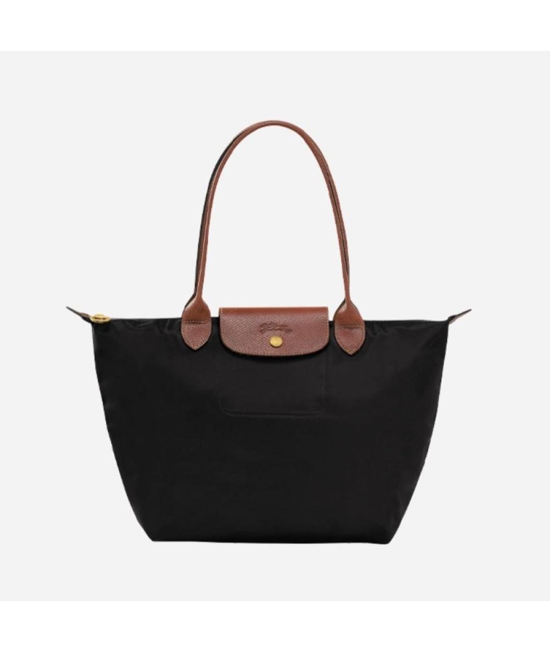 LONGCHAMP Черная тканевая сумка тоут, фото 8