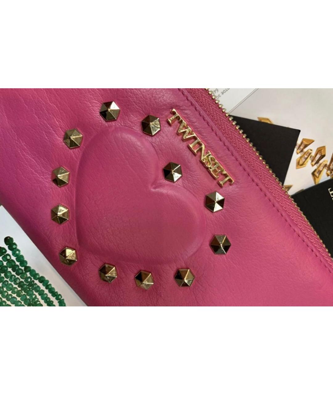 TWIN-SET Фуксия кожаный кошелек, фото 6