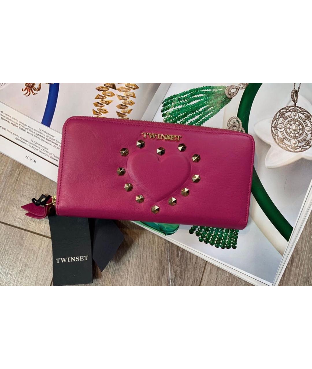 TWIN-SET Фуксия кожаный кошелек, фото 8