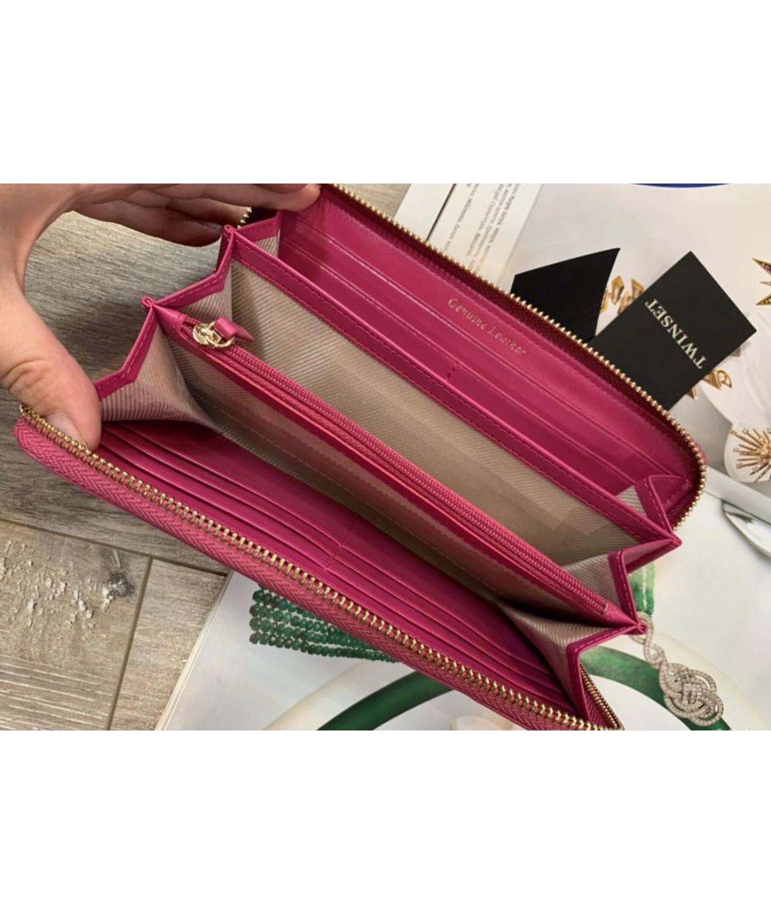 TWIN-SET Фуксия кожаный кошелек, фото 4