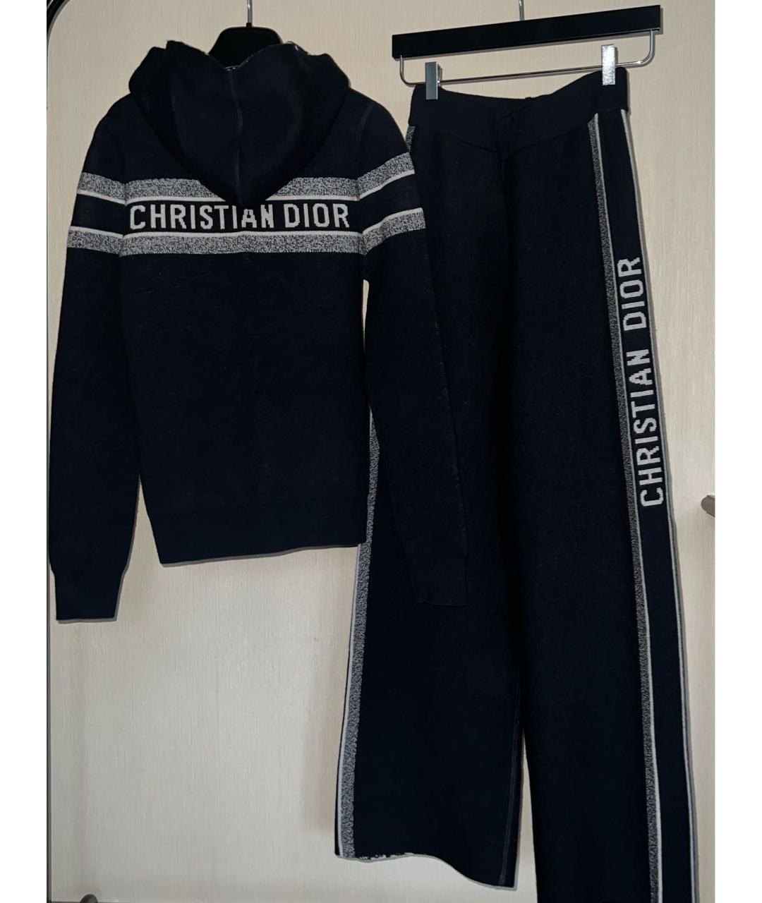 CHRISTIAN DIOR Темно-синий кашемировый костюм с брюками, фото 3